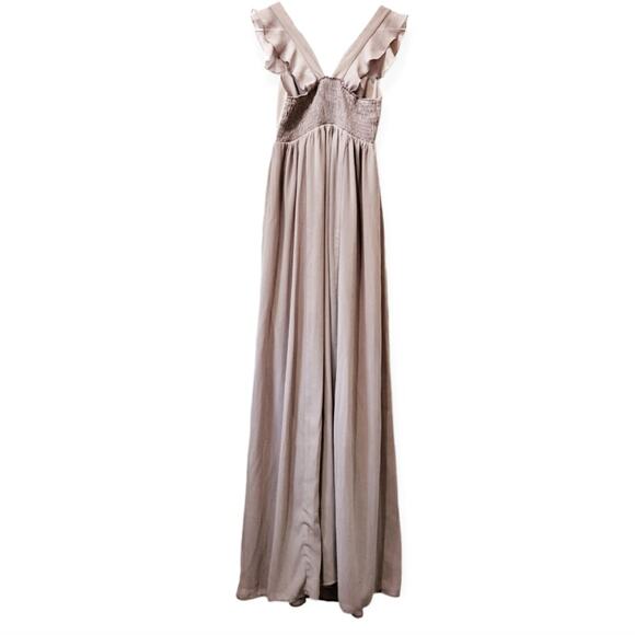 Show Me Your Mumu June Ruffle Maxi Dress Bridesmaid, Prom Gown‎ Size XL Beige - Picture 5 of 9